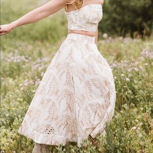 Milly Butterfly Eyelet Strapless Crop Top (Small) + Butterfly Eyelet Skirt (4)